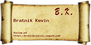 Bratnik Kevin névjegykártya